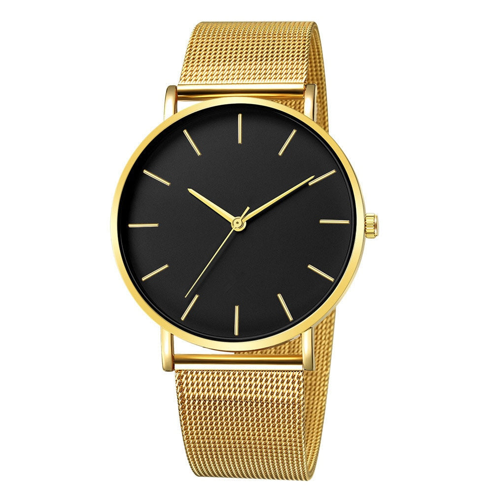 Relógio Minimalista Dourado/Preto Minimalist