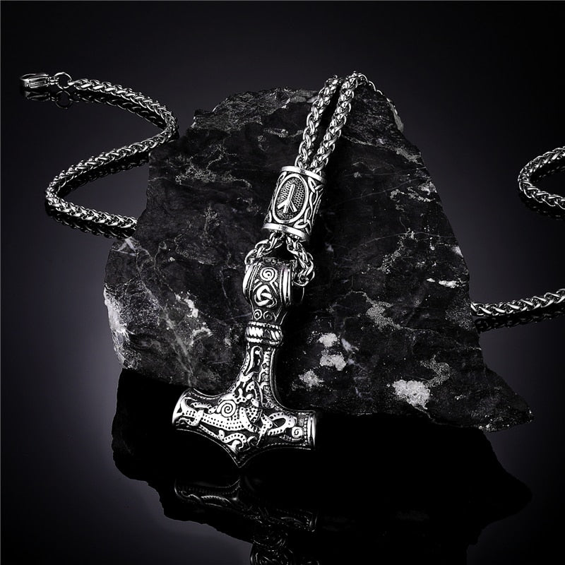 Colar Nórdico Viking Âncora Prateado Ancora
