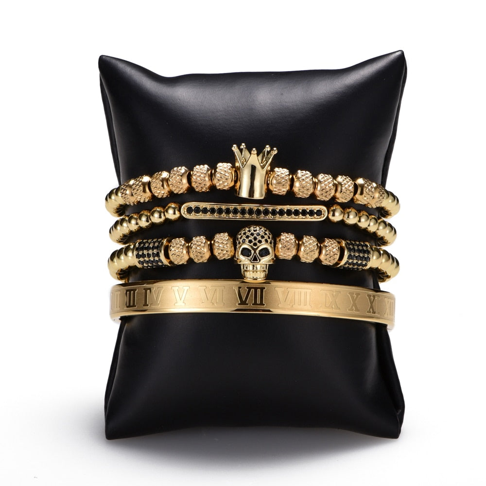 Kit Skud 4 Pulseiras Masculinas Premiuns Pulseira