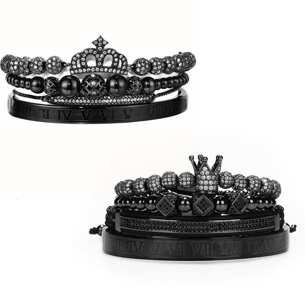 Kit Rei E Rainha 8 Pulseiras Premiuns Presente Dia Dos Namorados Preto Pulseira Rei Rainha