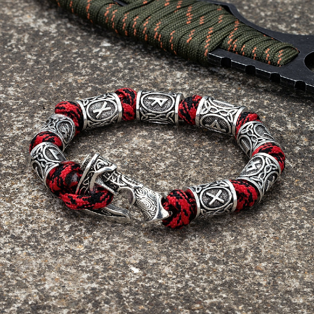 Pulseira Viking Eixos Vermelho / 19 Cm