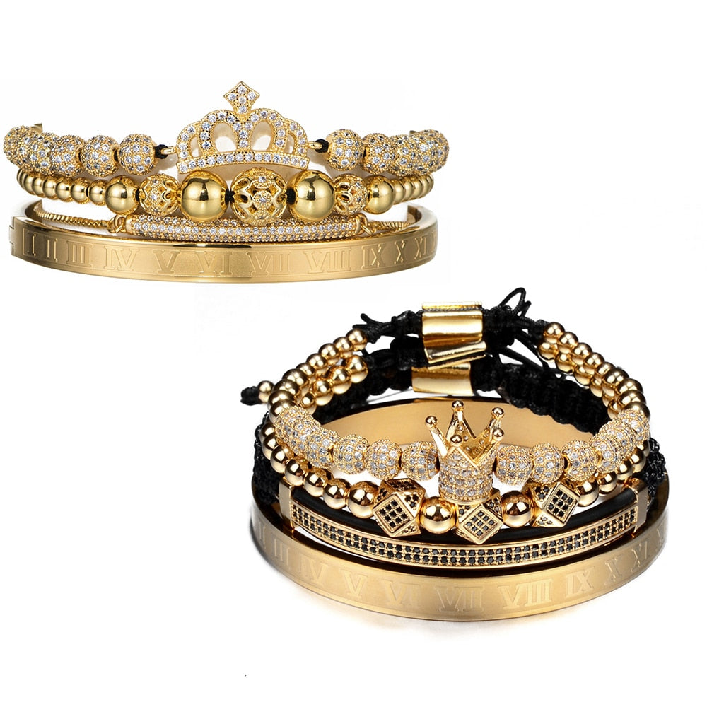 Kit Rei E Rainha 8 Pulseiras Premiuns Presente Dia Dos Namorados Dourado Pulseira Rei Rainha