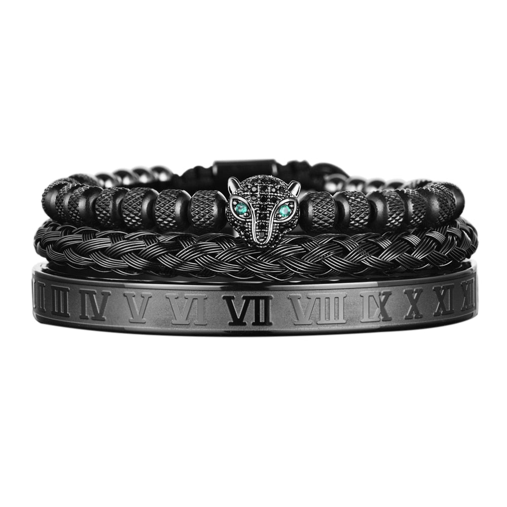 Kit Pantera 3 Pulseiras Masculinas Premiuns Pulseira