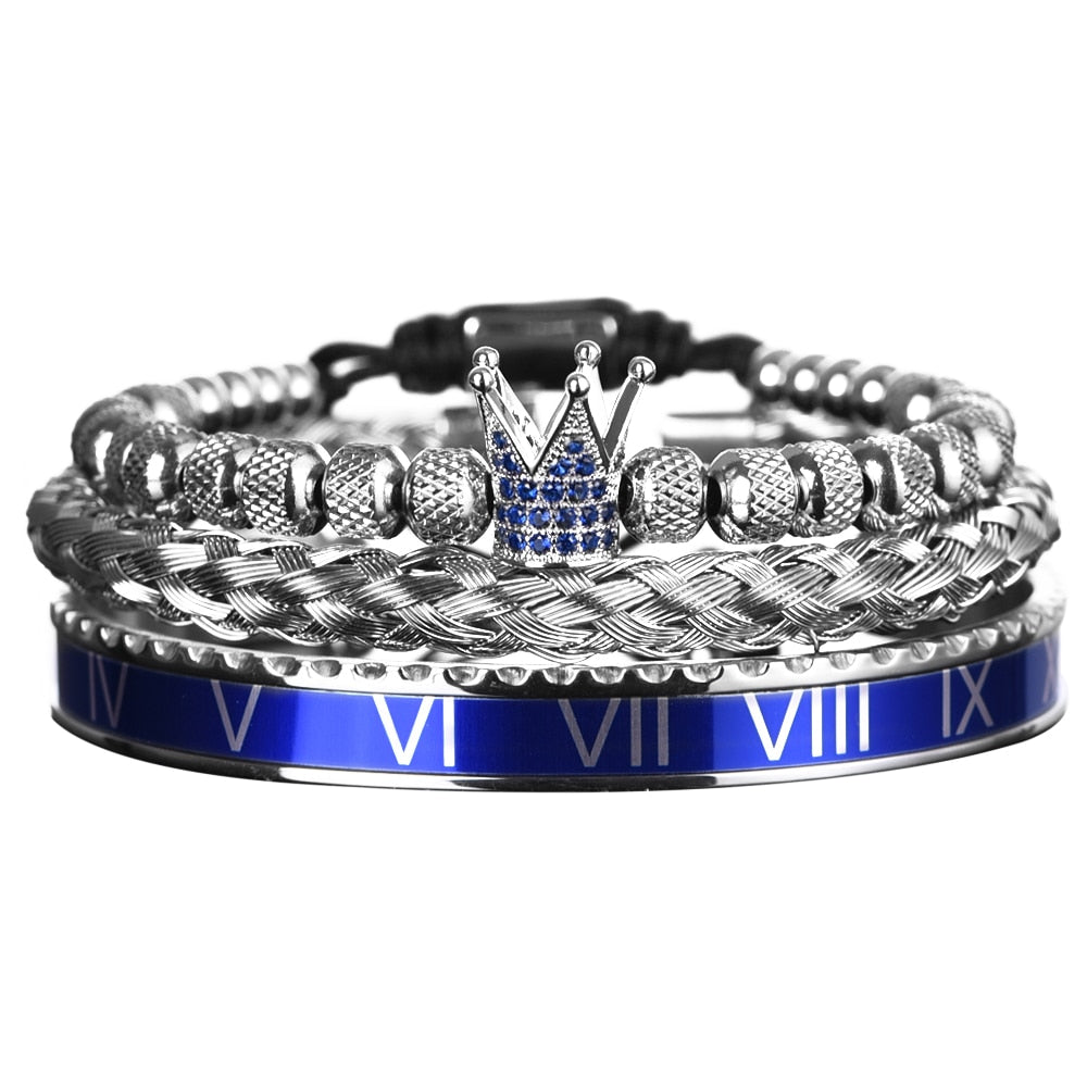 Kit Imperador Azul 3 Pulseiras Masculinas Premiuns Pulseira