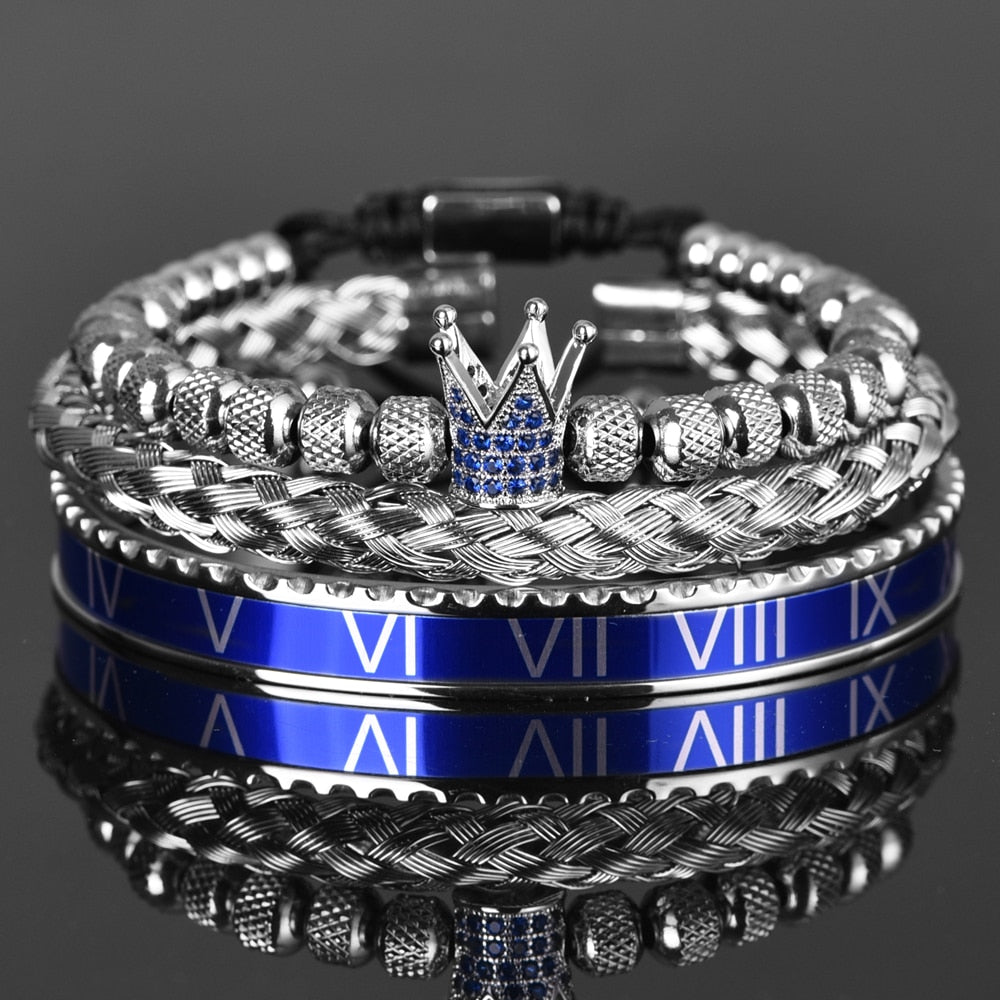 Kit Imperador Azul 3 Pulseiras Masculinas Premiuns Pulseira
