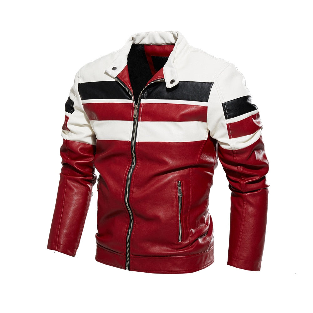 Jaqueta Masculina De Couro Motoracer Vermelha / P Moto Racer