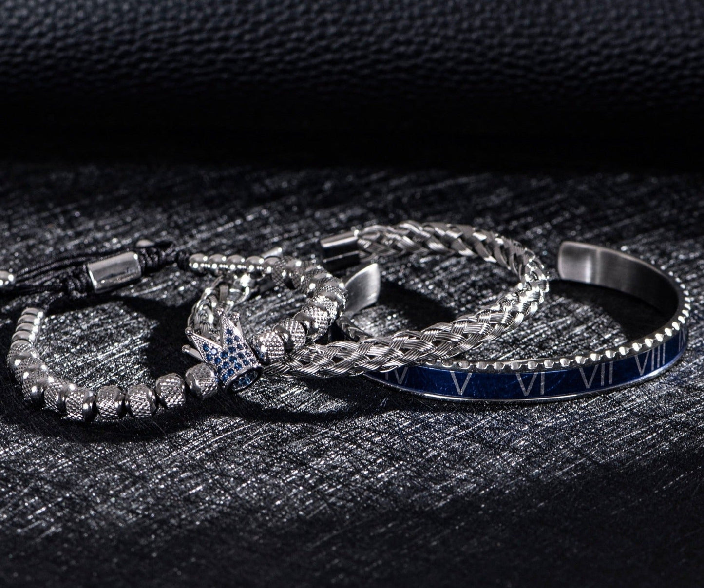 Kit Imperador Azul 3 Pulseiras Masculinas Premiuns Pulseira