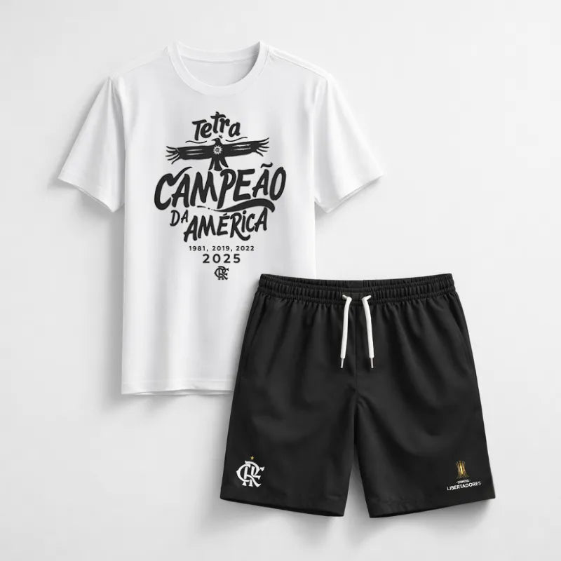 Kit Camiseta + Shorts - Flamengo Tetra