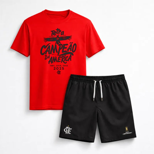 Kit Camiseta + Shorts - Flamengo Tetra