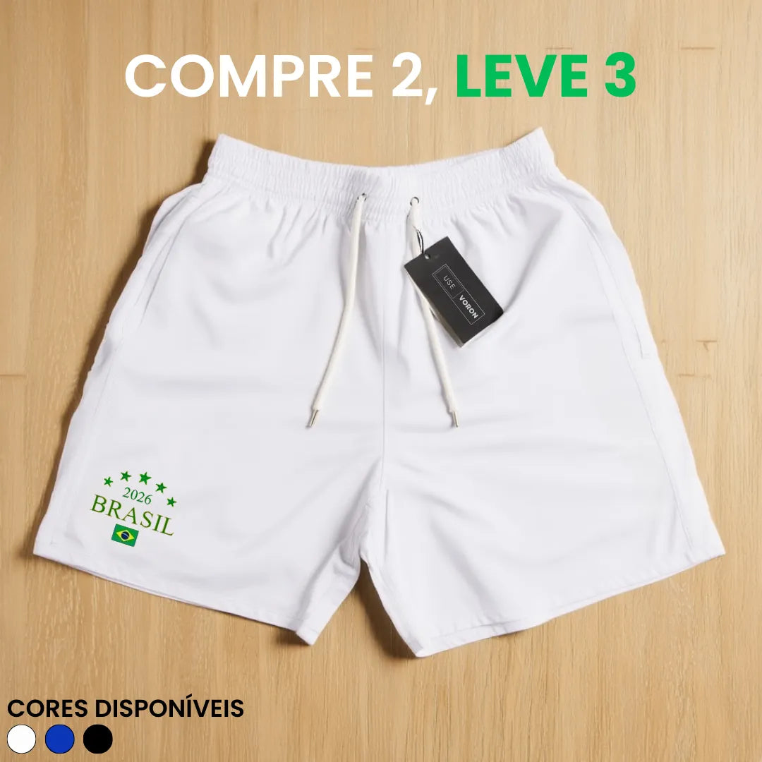 Kit 3 Shorts Brasil 2026 (COMPRE 2 LEVE 3)
