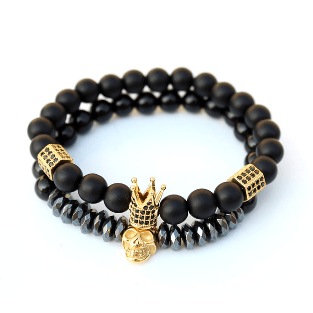 Pulseiras King & Skull - 2 em 1 - Voron Store
