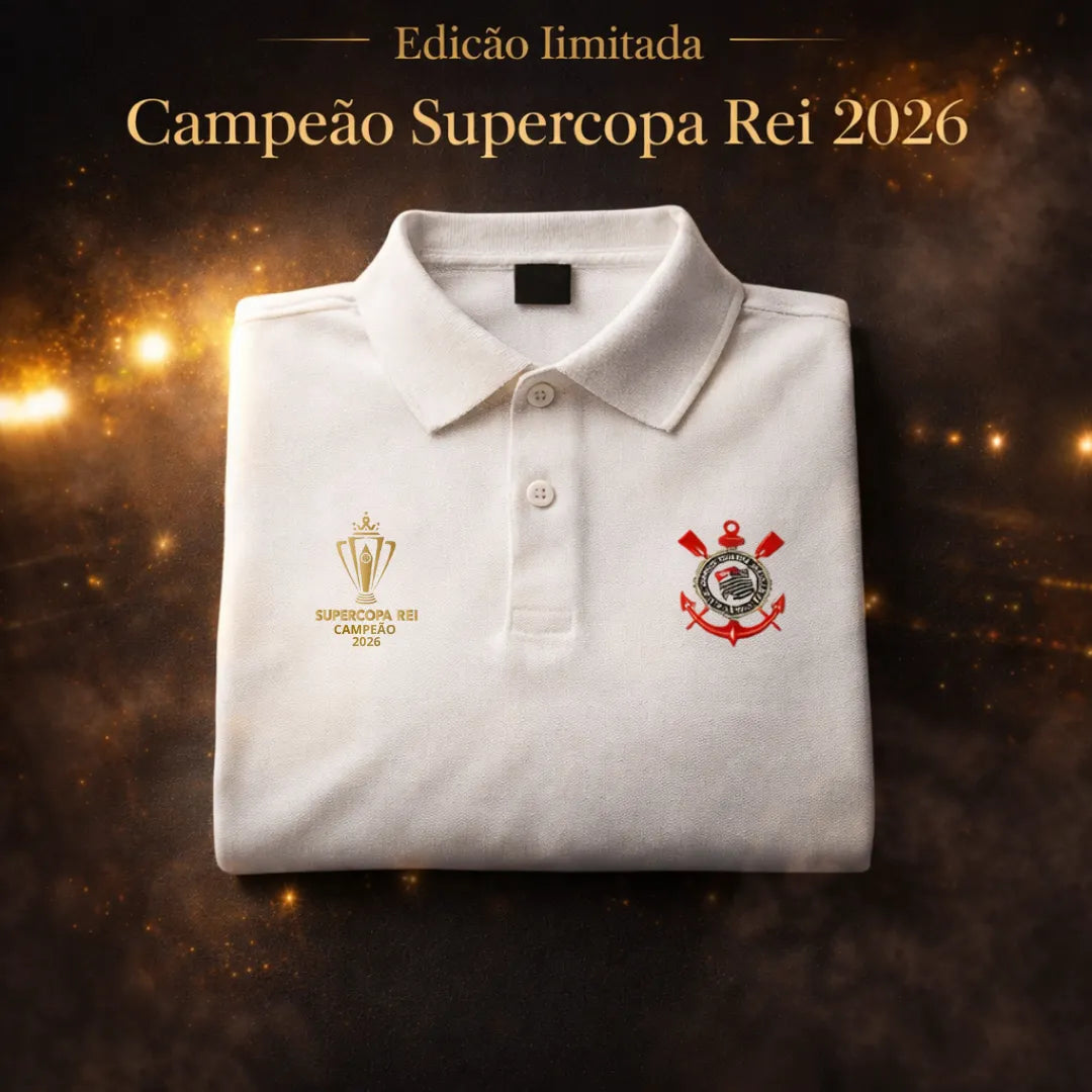 Camisa Polo Corinthians - Campeão SuperCopa Rei 2026