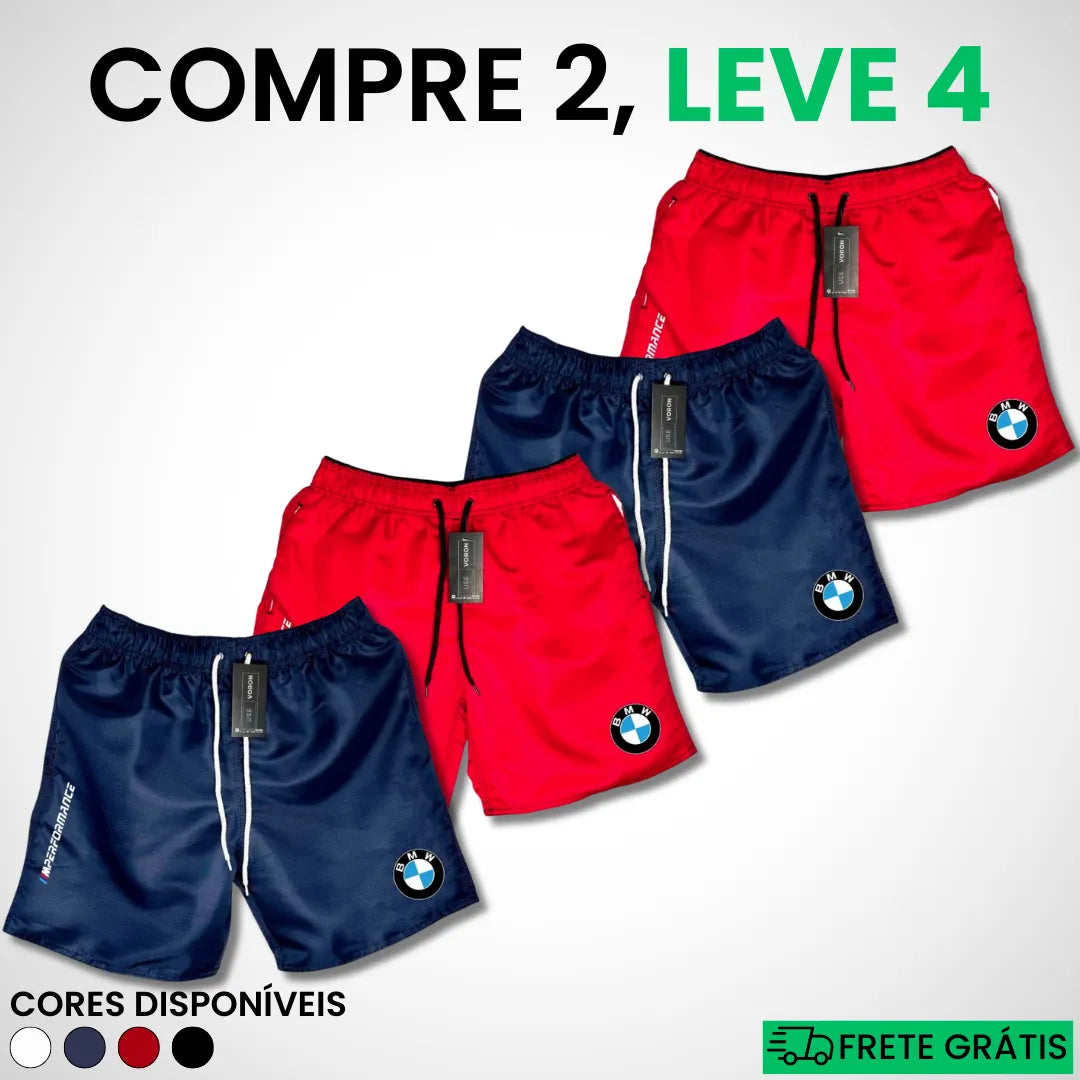 Kit 4 Shorts BMW Premium Fit (COMPRE 2 LEVE 4)