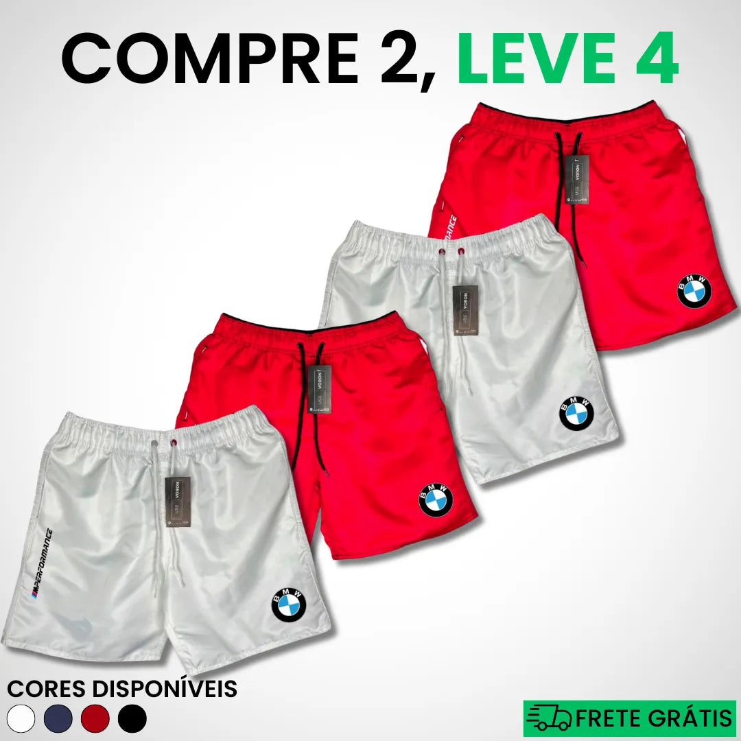 Kit 4 Shorts BMW Premium Fit (COMPRE 2 LEVE 4)