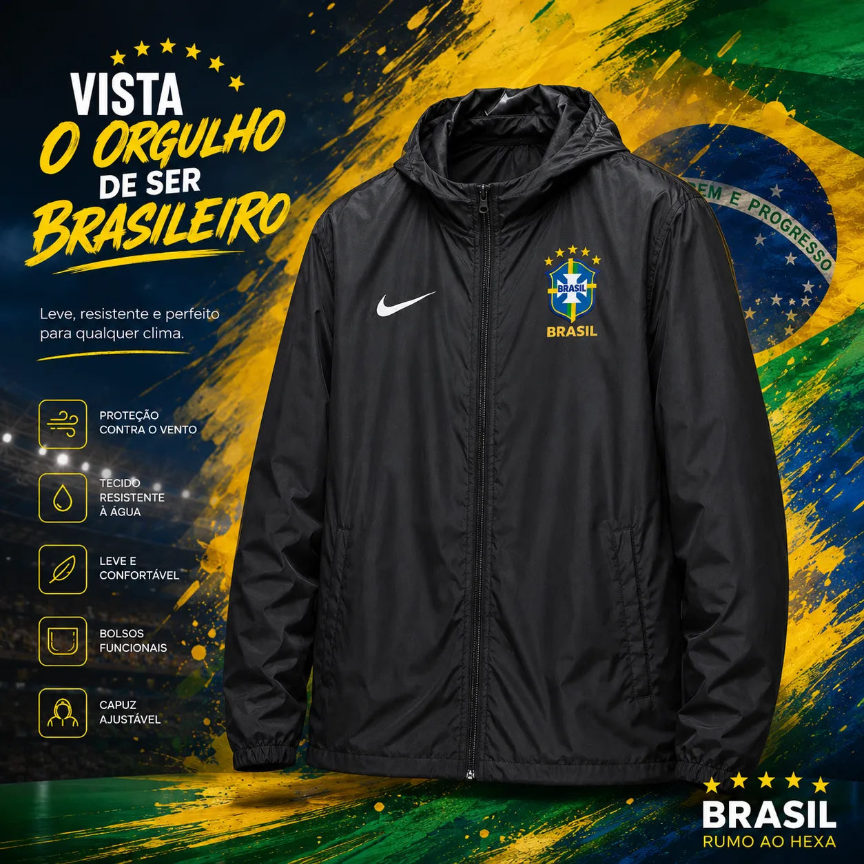 Jaqueta Corta Vento Brasil- Edição Limitada