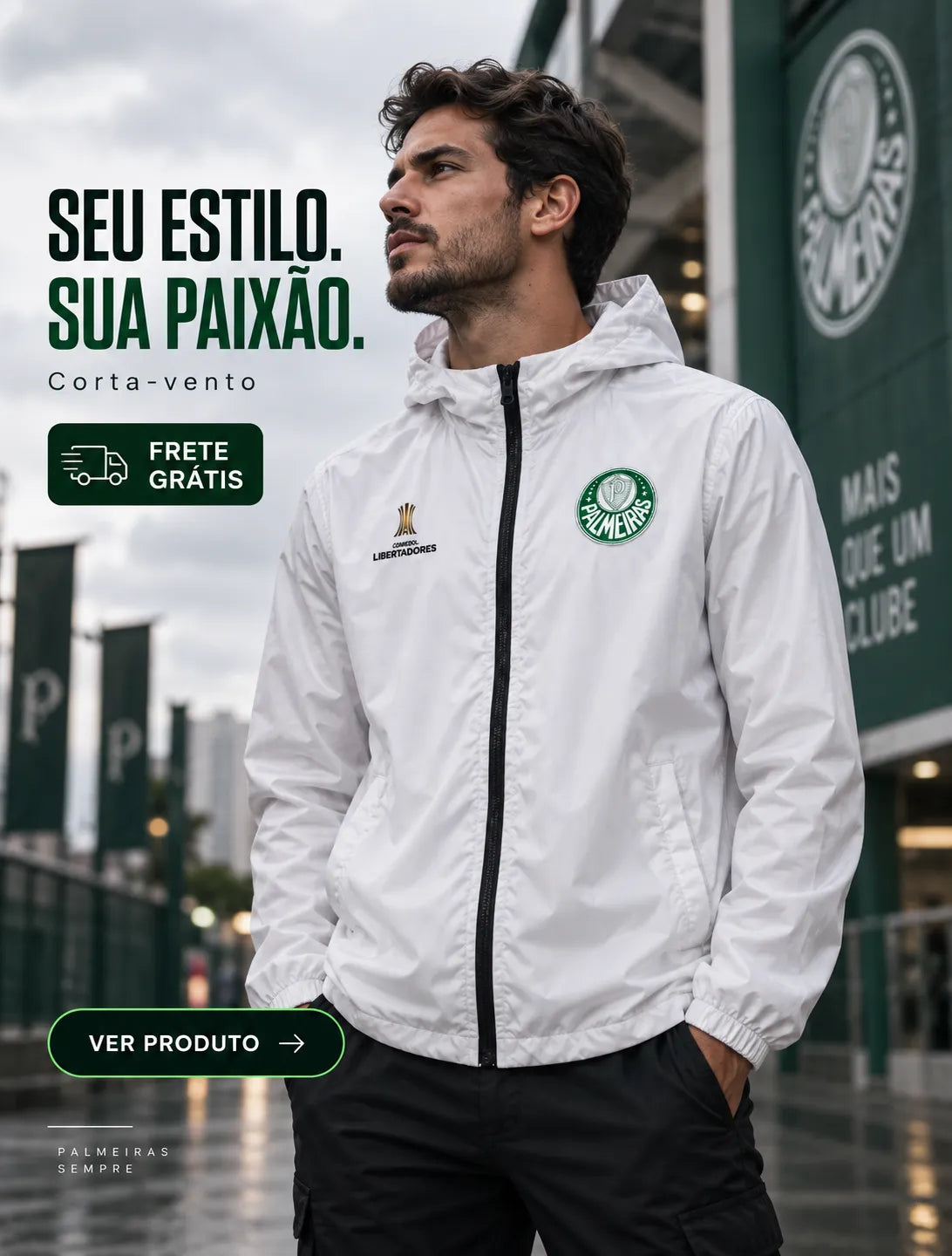 Jaqueta Corta Vento Palmeiras Libertadores - Edição Limitada