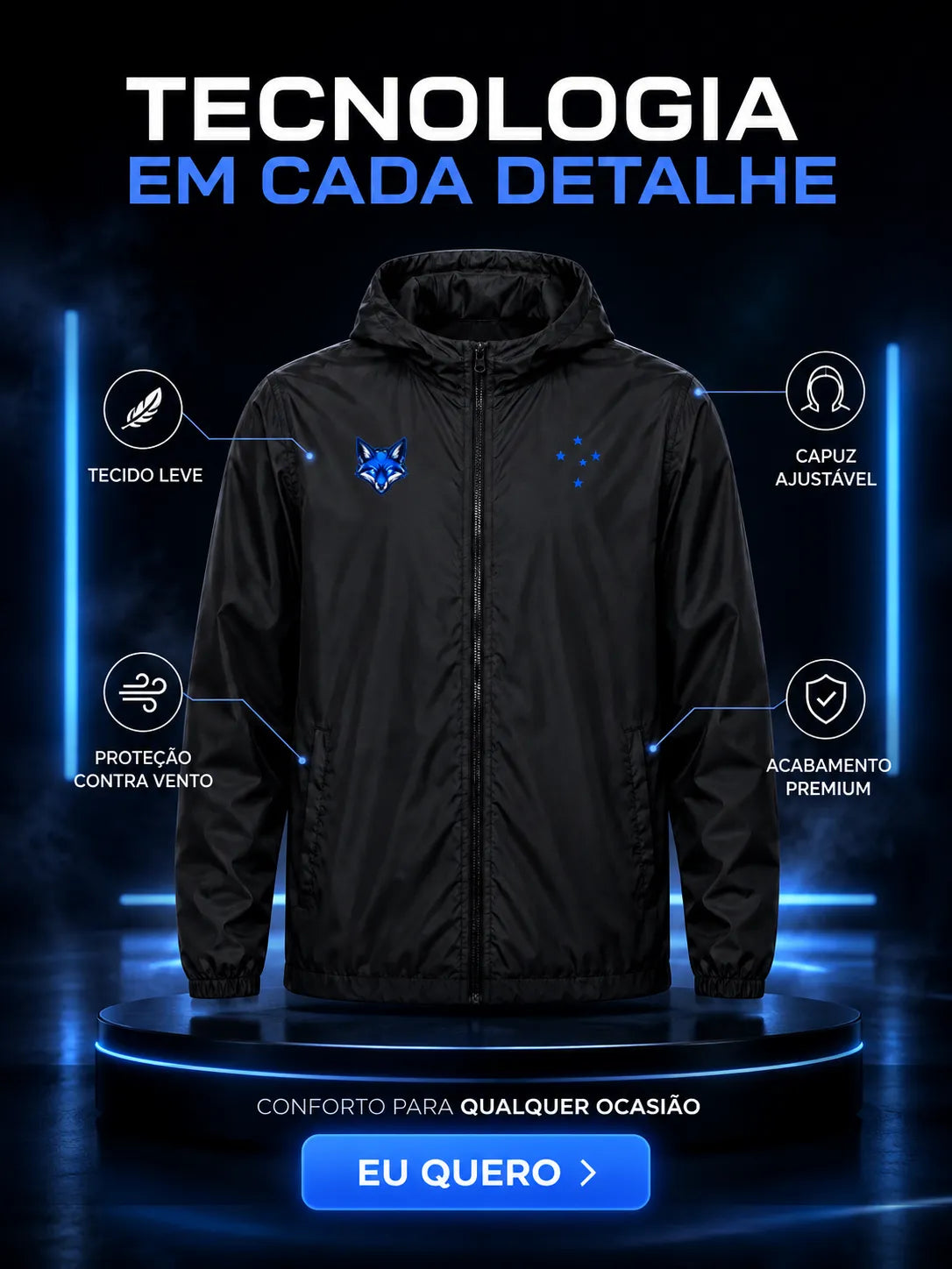 Jaqueta Corta Vento Cruzeiro - Edição Limitada