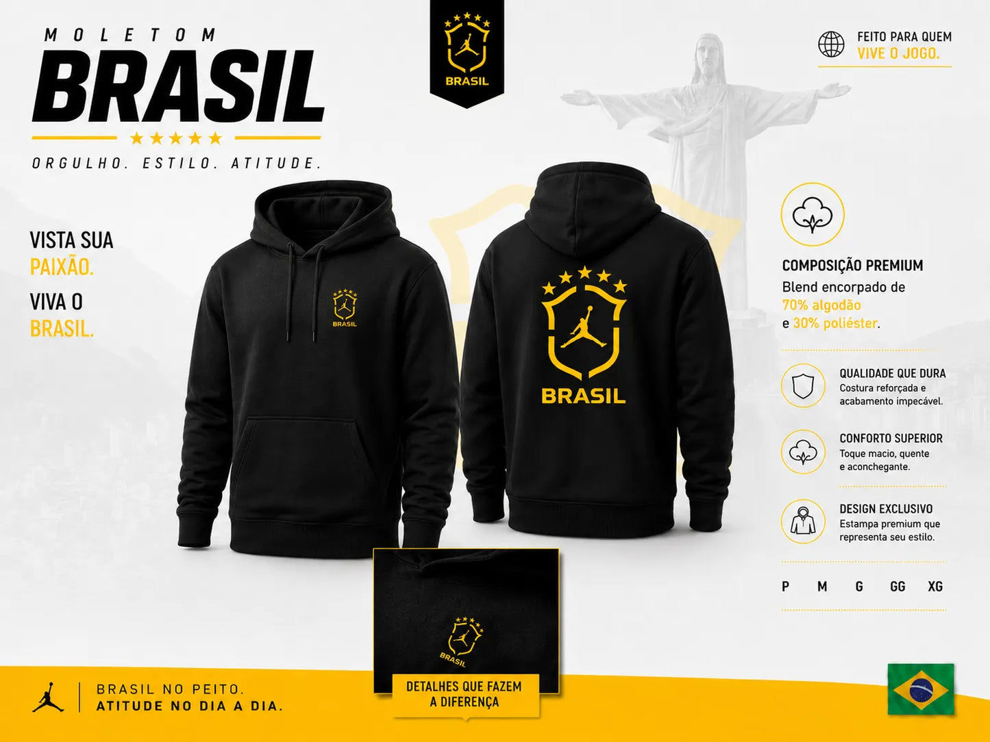 Blusa Moletom Brasil Nação - Edição Limitada