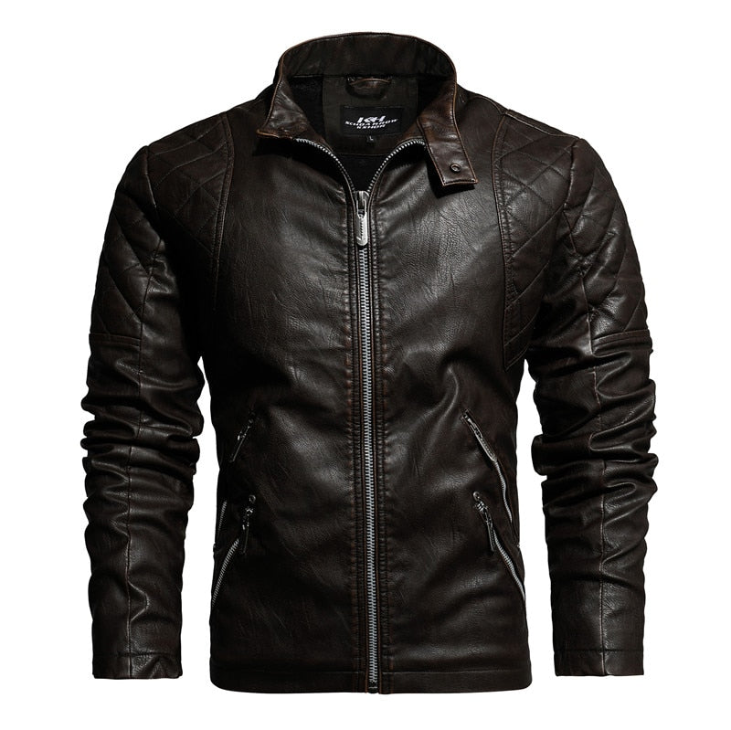 Jaqueta Masculina De Couro Café / P 63-69Kg 01