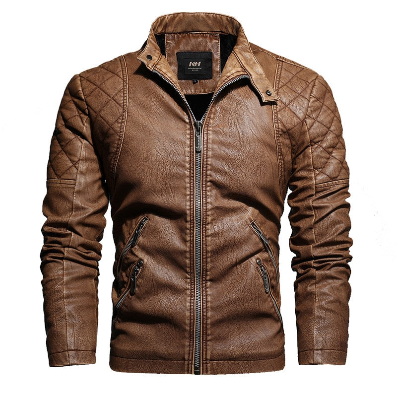 Jaqueta Masculina De Couro Marrom / P 63-69Kg 01