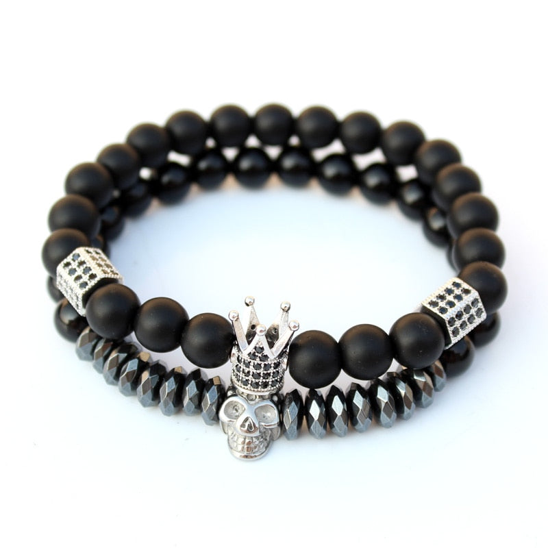 Pulseiras King & Skull - 2 em 1 - Voron Store