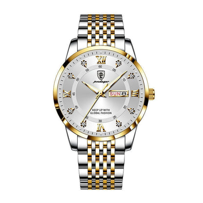 Relógio Masculino Imperador Dourado/Branco
