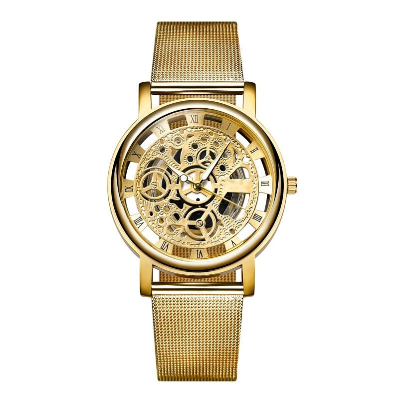 Relógio Mecânico Masculino Classic Dourado Mecânico