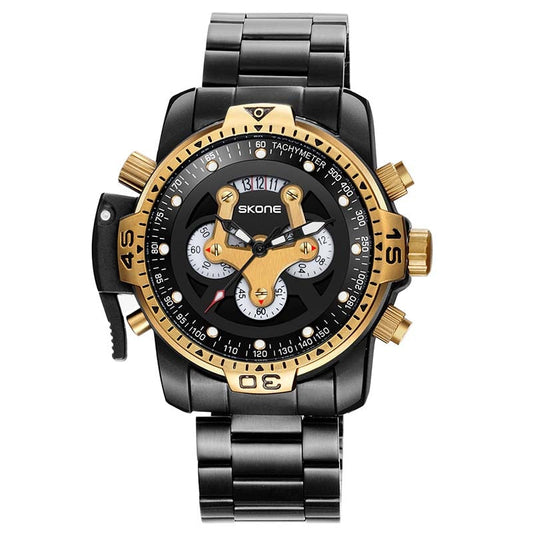 Relógio Mecânico Masculino Army Preto | Dourado