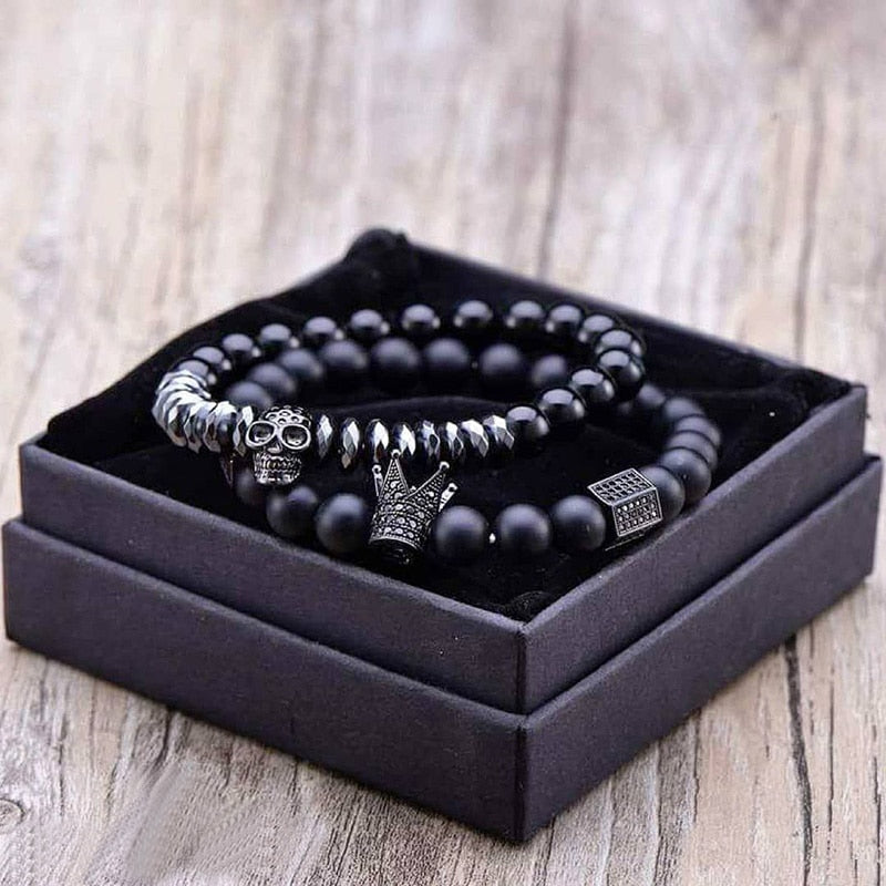Pulseiras King & Skull - 2 em 1 - Voron Store