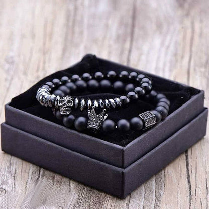 Pulseiras King & Skull - 2 em 1 - Voron Store