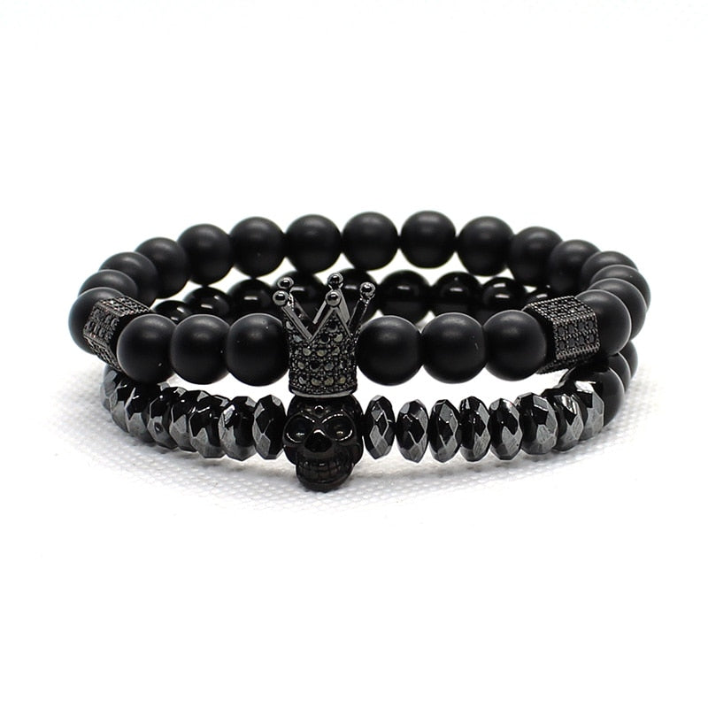 Pulseiras King & Skull - 2 em 1 - Voron Store