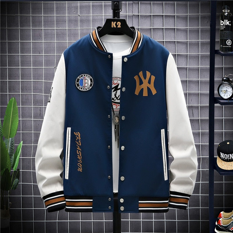 Jaqueta Baseball Clássica Azul / P Ny