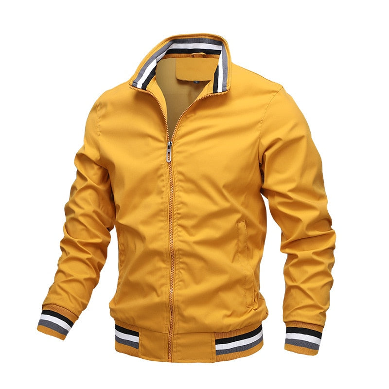 Jaqueta Masculina De Inverno Impermeável Elegance Amarela / P 60-70Kg