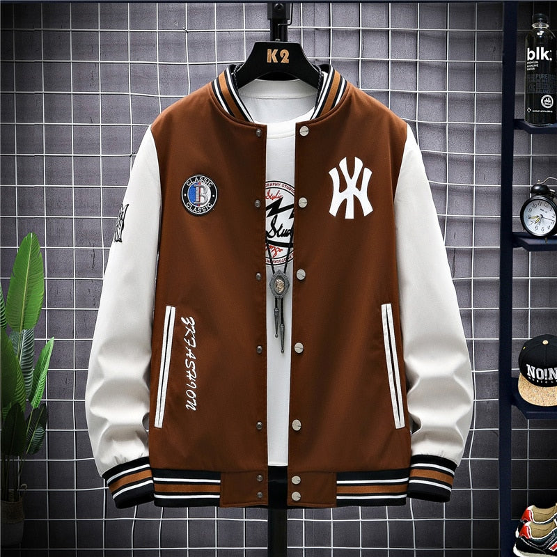 Jaqueta Baseball Clássica Marrom / P Ny