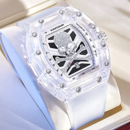 Relógio Masculino Skull Branco