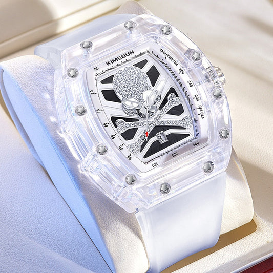 Relógio Masculino Skull Branco
