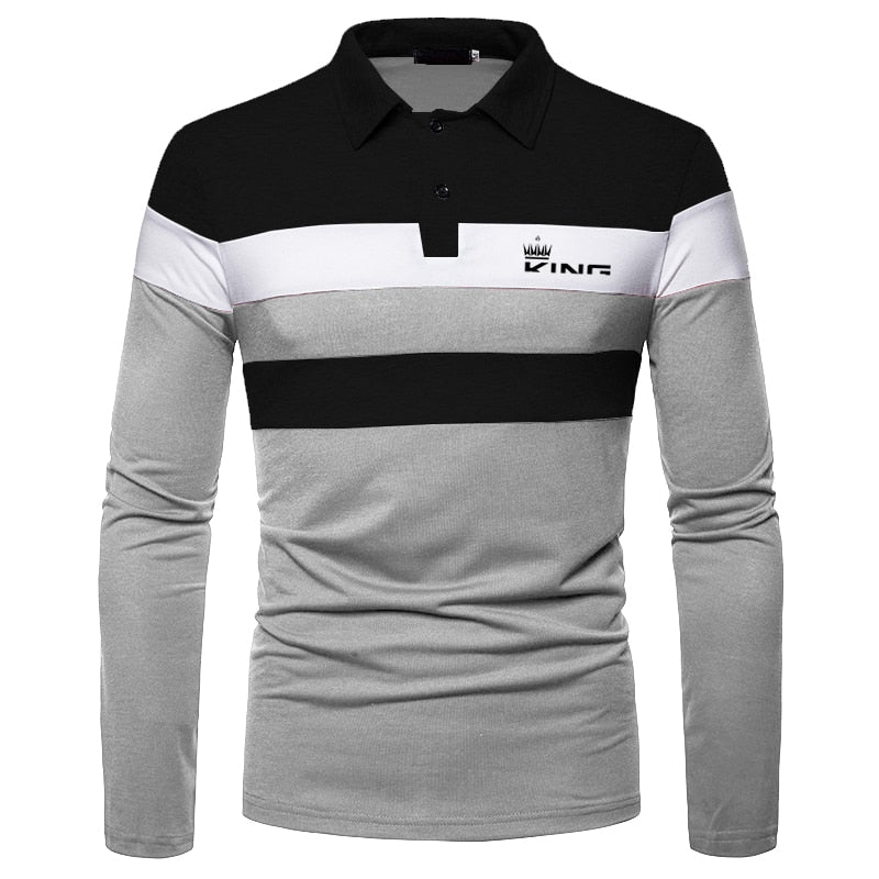 Polo Manga Longa King Preta/Cinza / P -