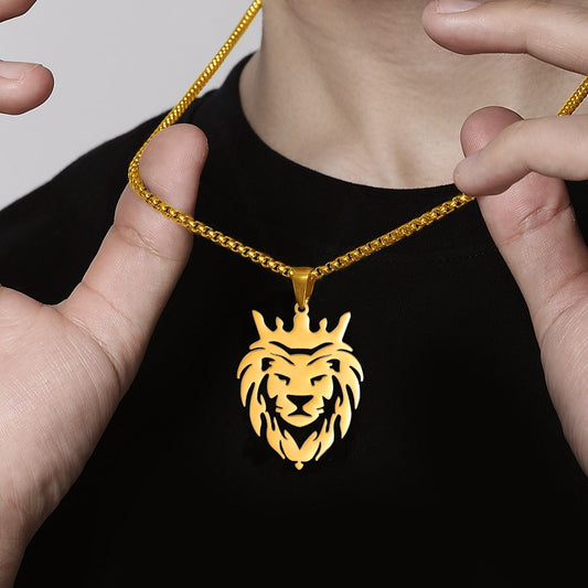 Colar Masculino Leão Dourado Lion King