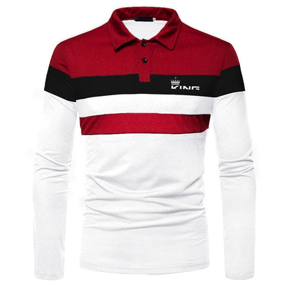 Polo Manga Longa King Vermelha/Branca / P -