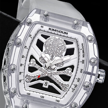 Relógio Masculino Skull Branco