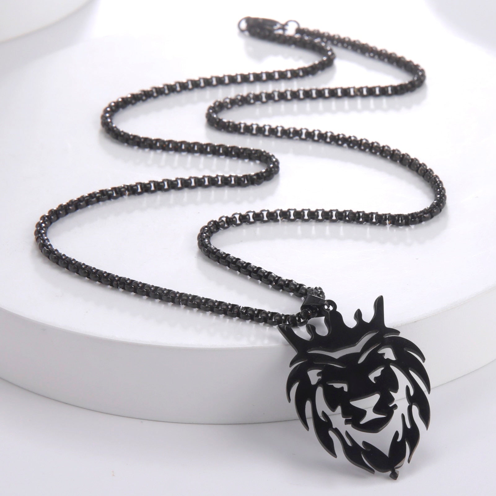 Colar Masculino Leão Preto Lion King