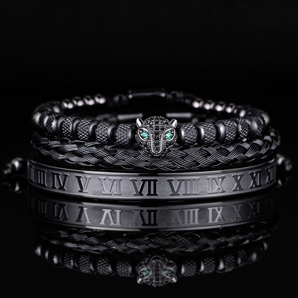 Kit Pantera 3 Pulseiras Masculinas Premiuns Pulseira