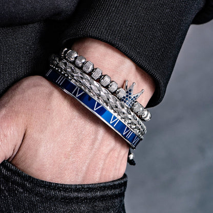 Kit Imperador Azul 3 Pulseiras Masculinas Premiuns Pulseira