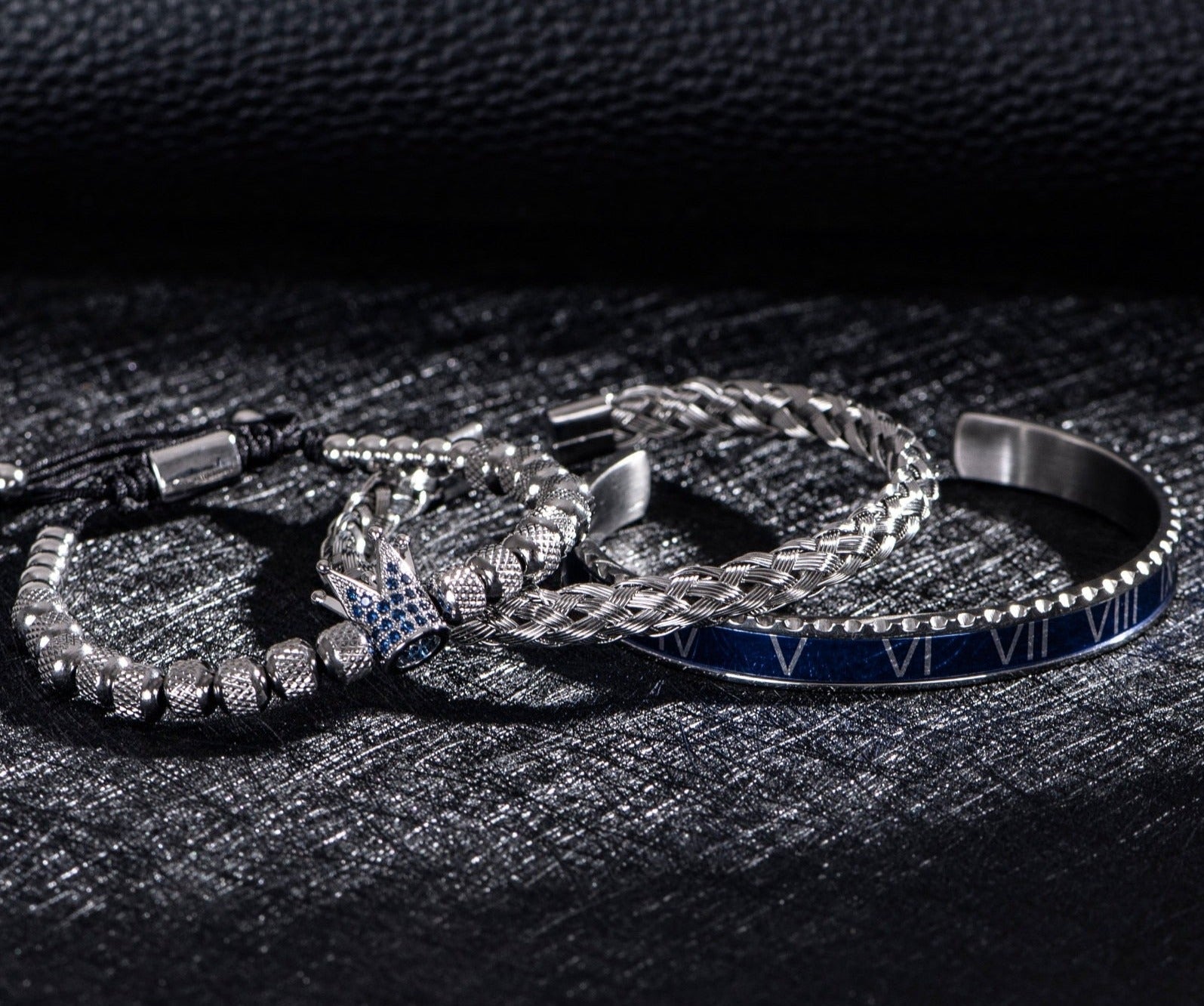 Kit Imperador Azul 3 Pulseiras Masculinas Premiuns Pulseira