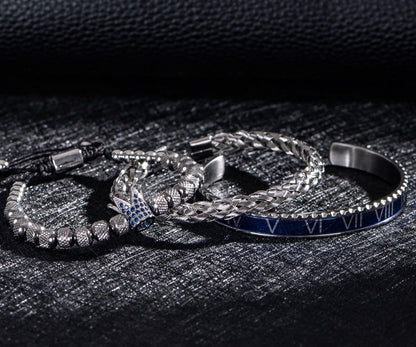 Kit Imperador Azul 3 Pulseiras Masculinas Premiuns Pulseira