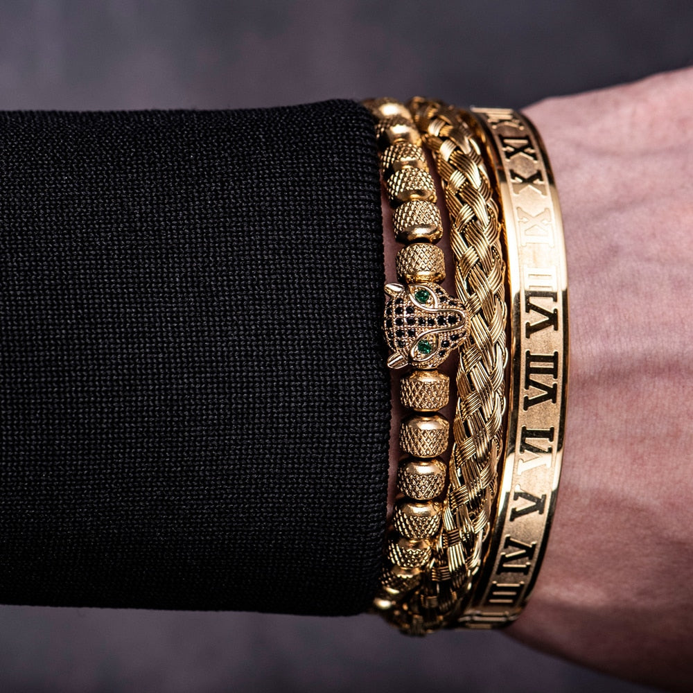 Kit Pantera 3 Pulseiras Masculinas Premiuns Pulseira