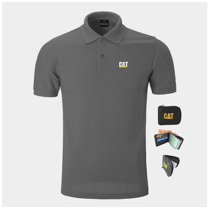 Camisa Polo CAT + Carteira de Brinde