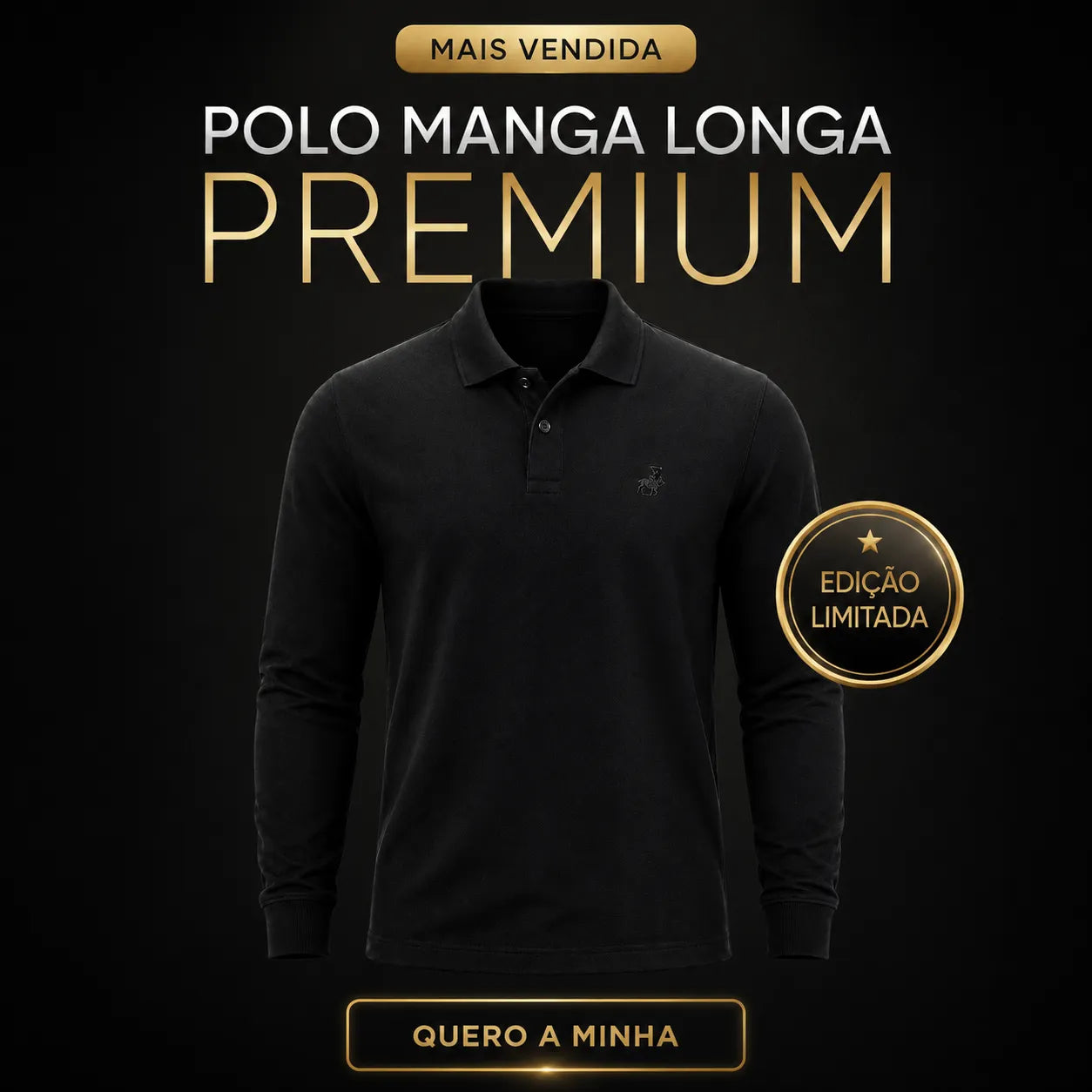 Camisa Polo Manga Longa Elite