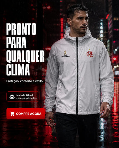 Jaqueta Corta Vento Flamengo Branco - Edição Limitada