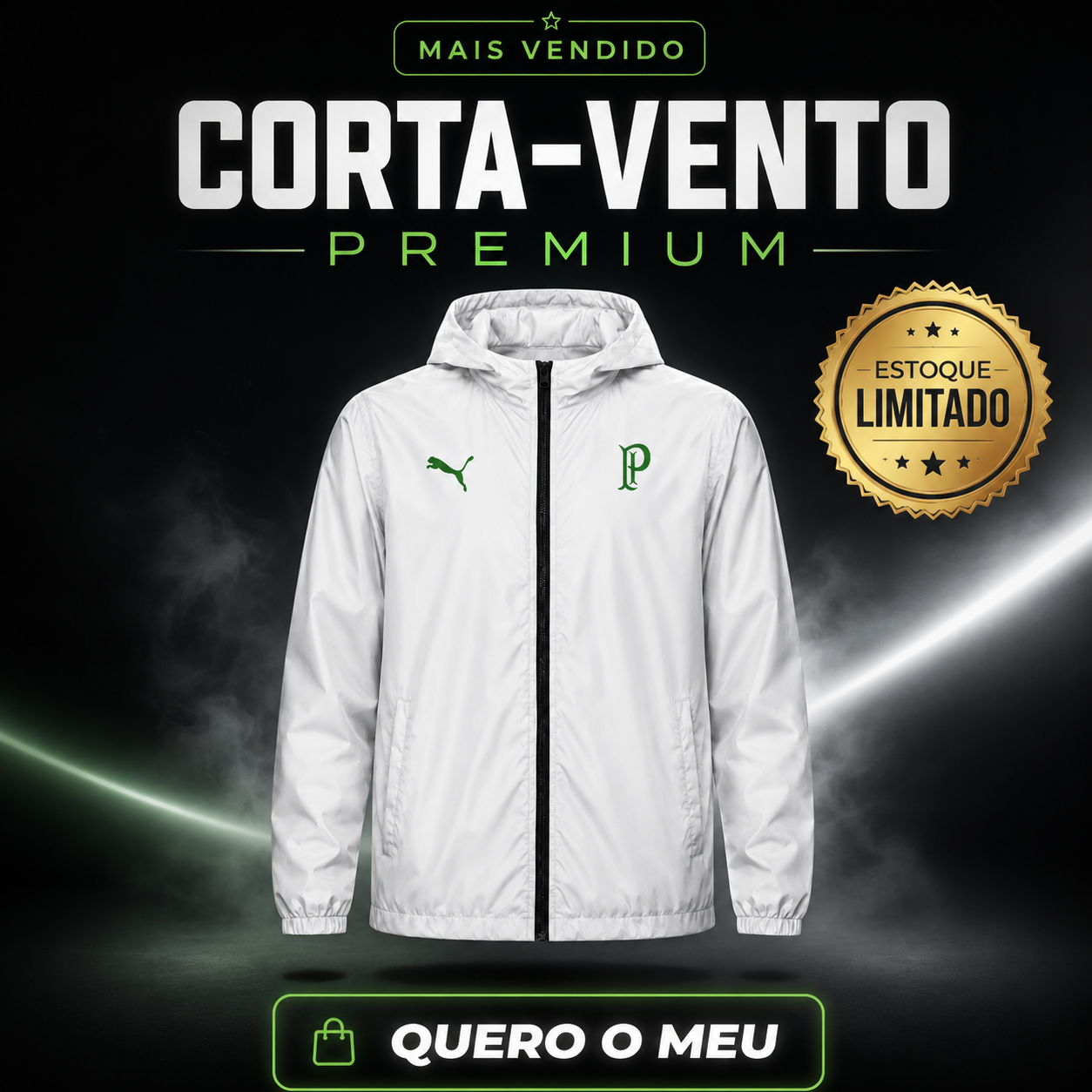 Jaqueta Corta Vento Palmeiras Retrô - Edição Limitada